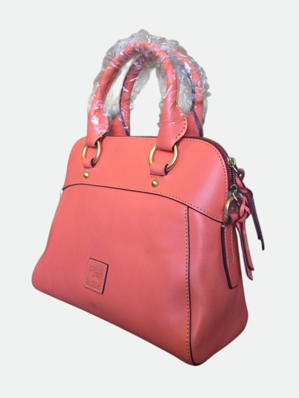 Dooney & Bourke Florentine Cameron Leather Satchel Crossbody Salmon Coral NWT - Picture 8 of 16